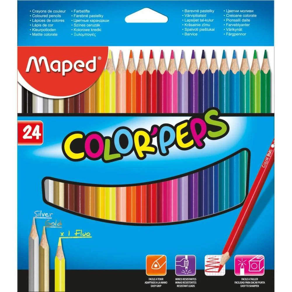 Lapis De Cor Triangular Color Peps Classico 24Cores Maped (Pct.c/04) - imagem 3