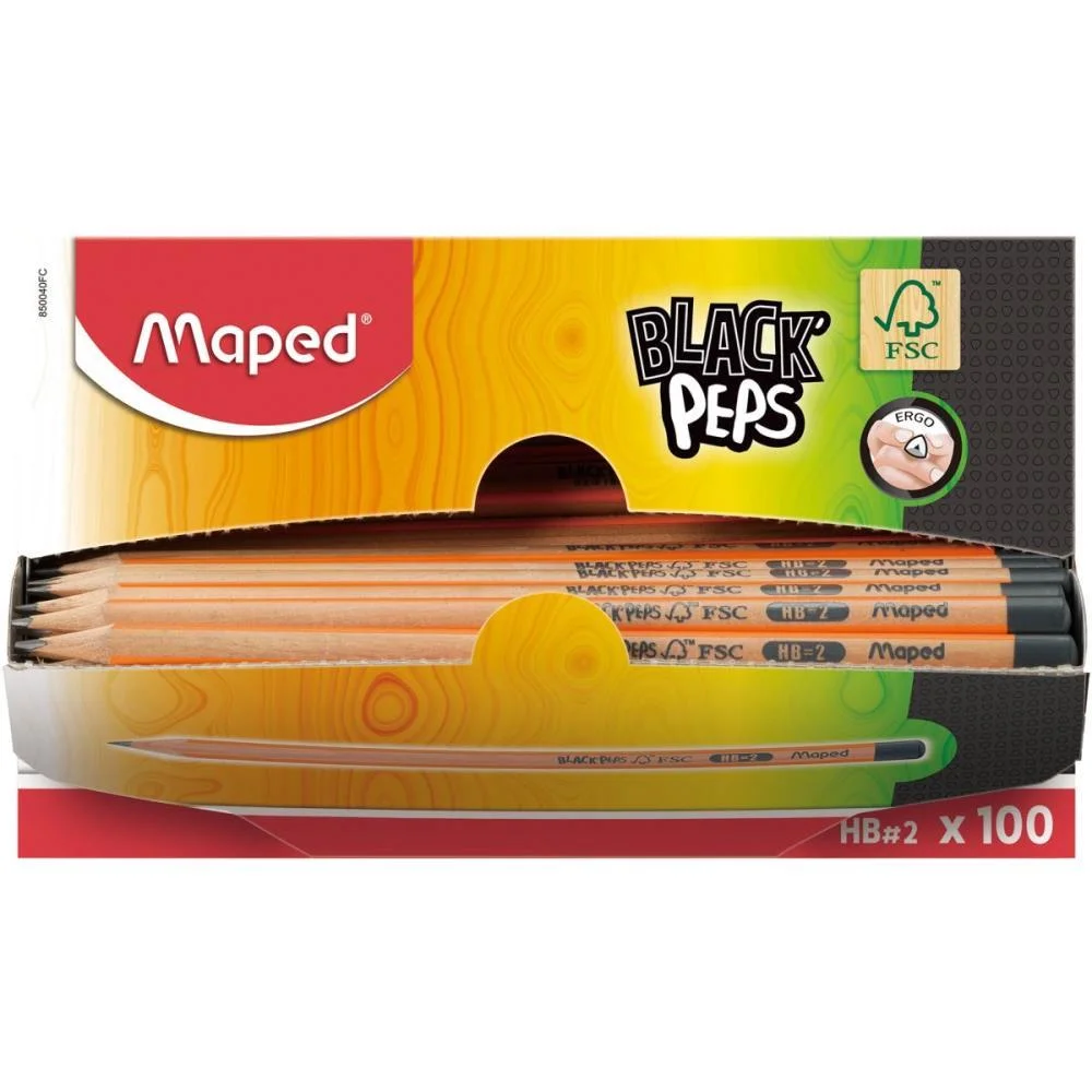 Lapis Preto Triangular Black Peps Hb Maped (Cx.c/100) - imagem 2