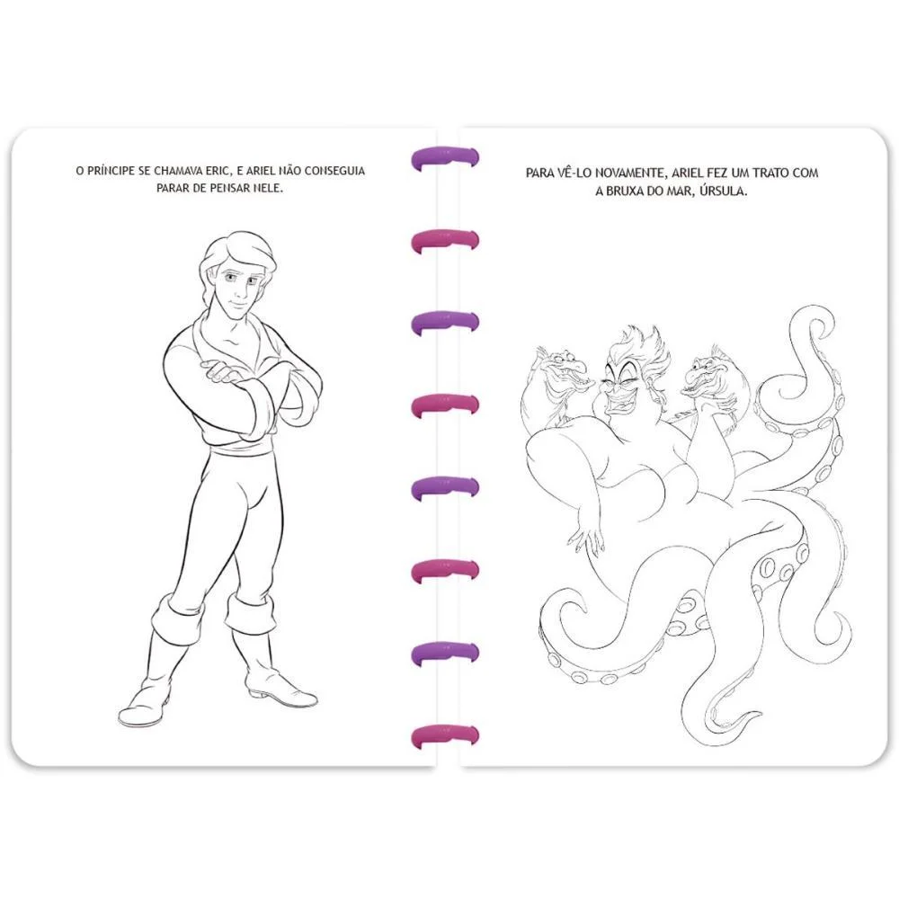 Livro Infantil Colorir Ler E Colorir Disco Princesas Culturama (Unidade) - imagem 3