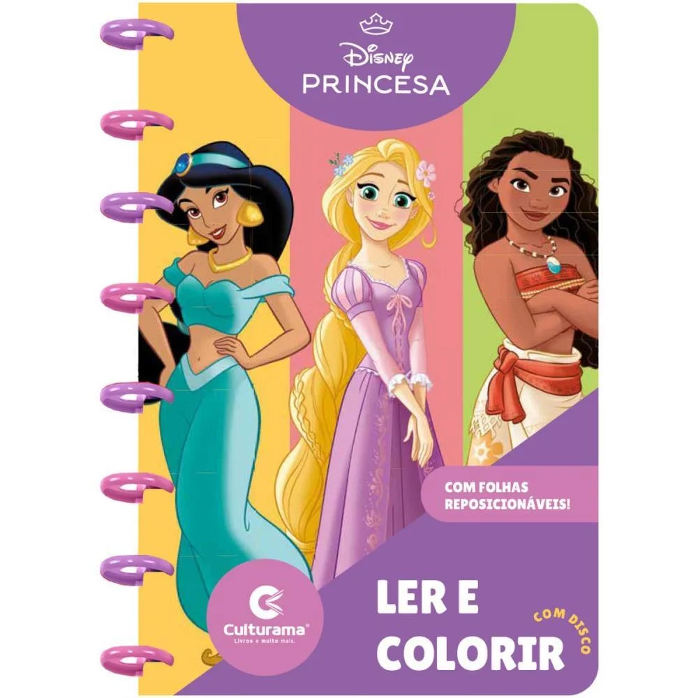 Livro Infantil Colorir Ler E Colorir Disco Princesas Culturama (Unidade) - imagem 5