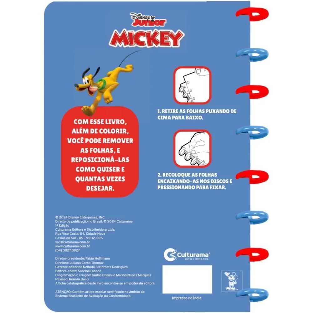 Livro Infantil Colorir Ler E Colorir Disco Mickey Culturama (Unidade) - imagem 4