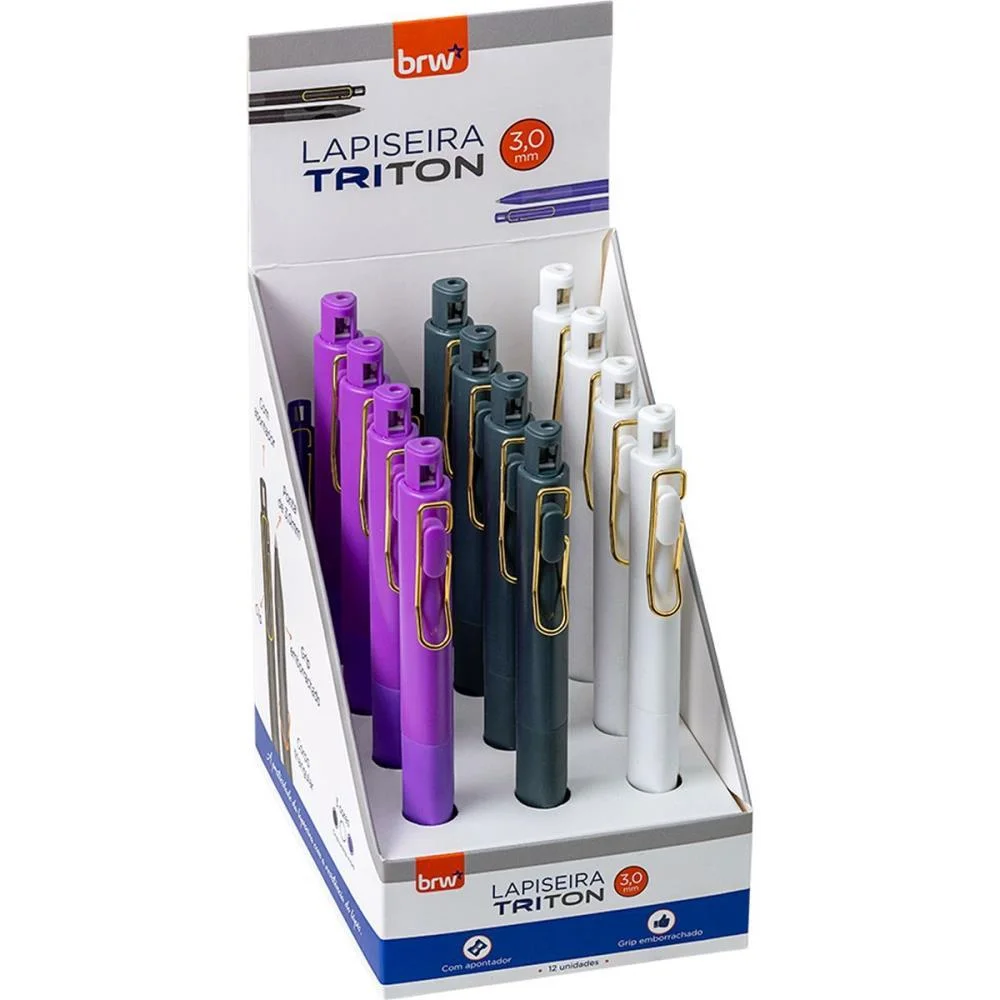 Lapiseira 3.0Mm Triton Plastica 3 Cores Sortid Brw (Dp.c/12) - imagem 2