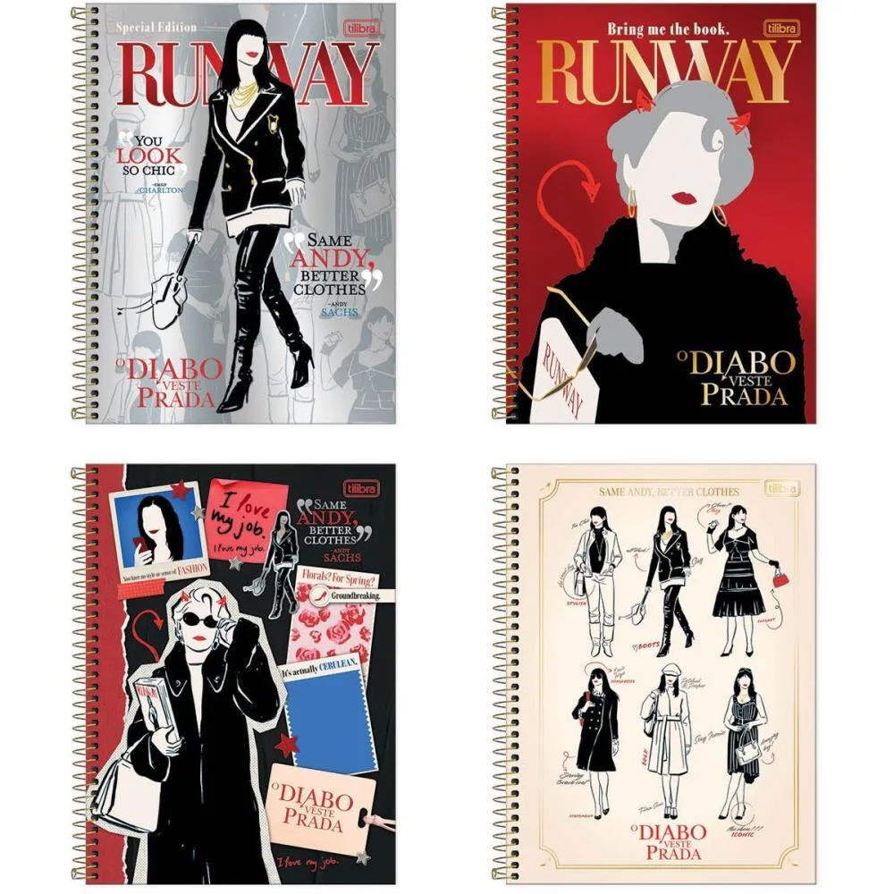 Caderno 10X1 Capa Dura O Diabo Veste Prada 160Fls. Tilibra (Pct.c/04)