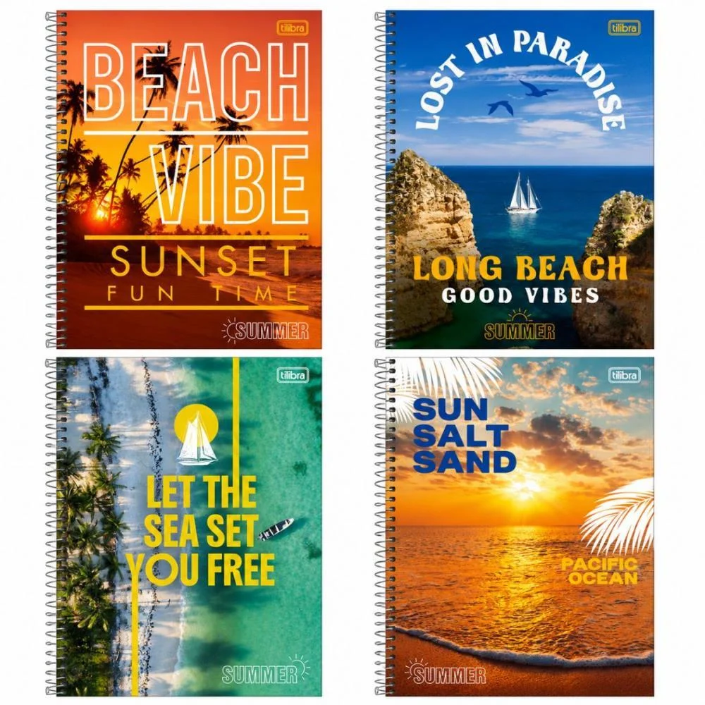 Caderno 10X1 Capa Dura Summer 200Fls. Tilibra (Pct.c/04)