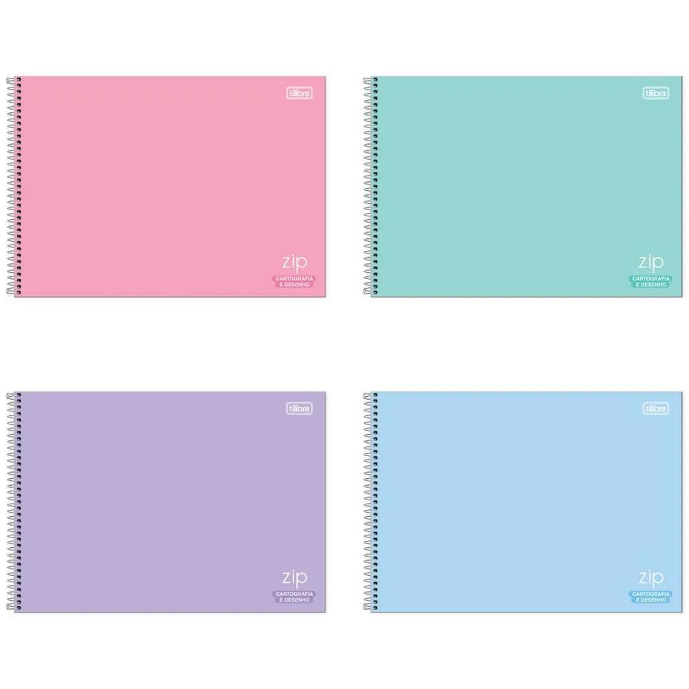 Caderno Desenho Univ Capa Dura Zip Colors 80Fls. Espiral Tilibra (Pct.c/04)