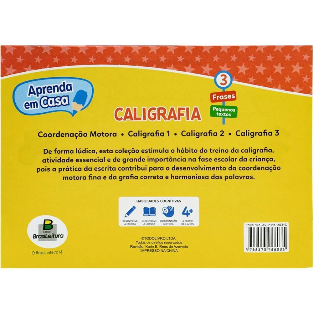 Livro Caligrafia Aprenda Em Casa Vol.3 14Pg Todolivro (Pct.c/10) - imagem 3