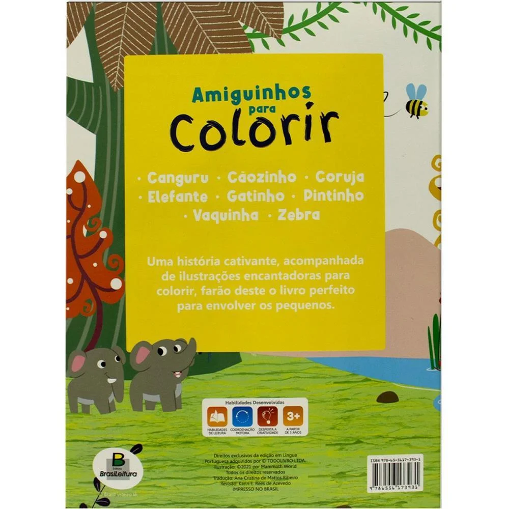 Livro Infantil Colorir Amiguinhos P/Color.elefante 10 Todolivro (Pct.c/05) - imagem 3