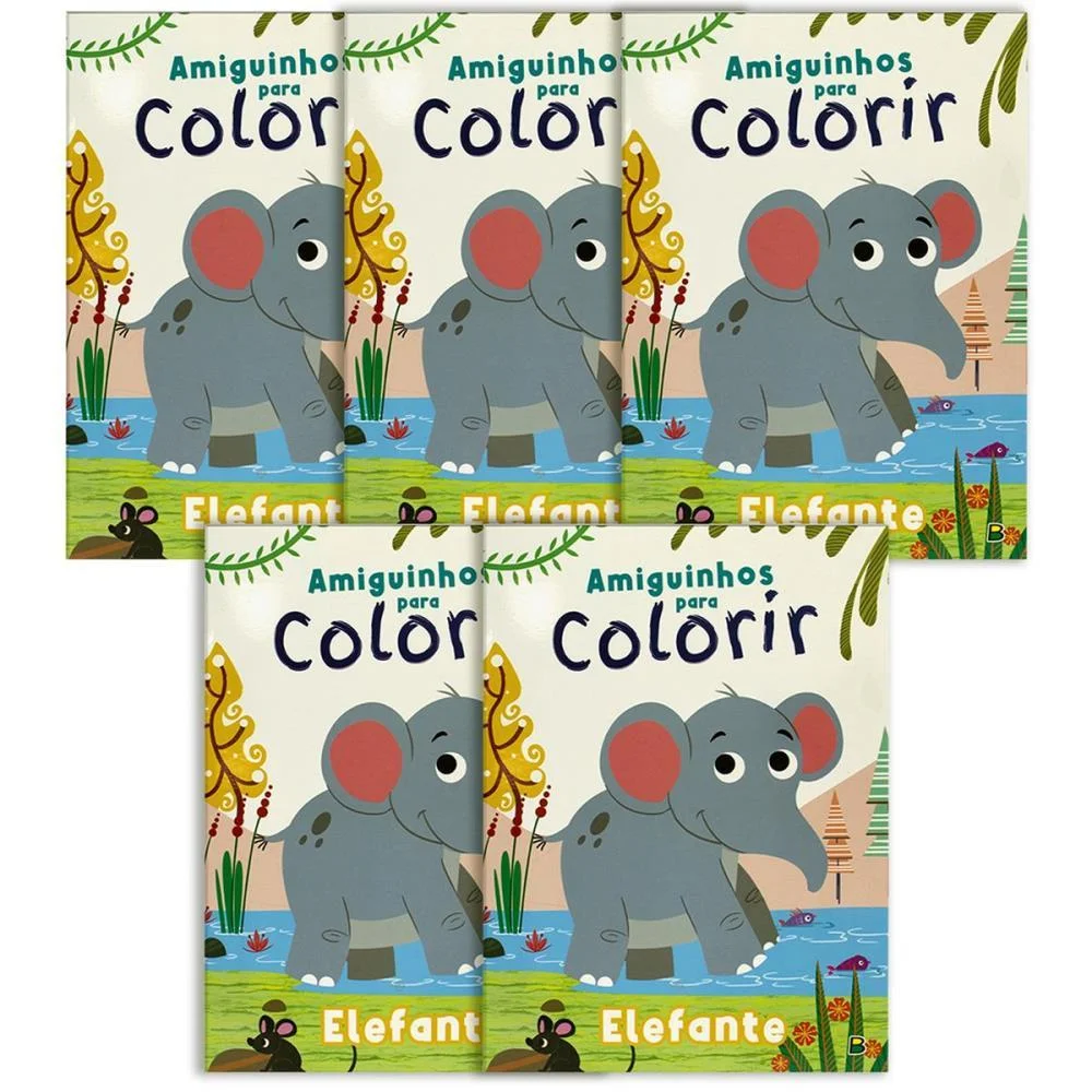 Livro Infantil Colorir Amiguinhos P/Color.elefante 10 Todolivro (Pct.c/05) - imagem 4