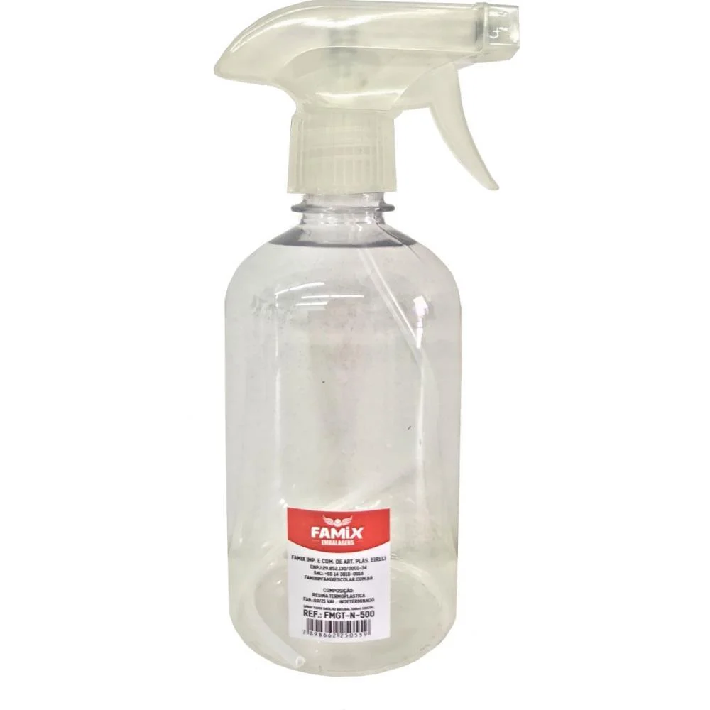 Spray Pulverizador Gatilho Transparente 500Ml Famix (Unidade) - imagem 2