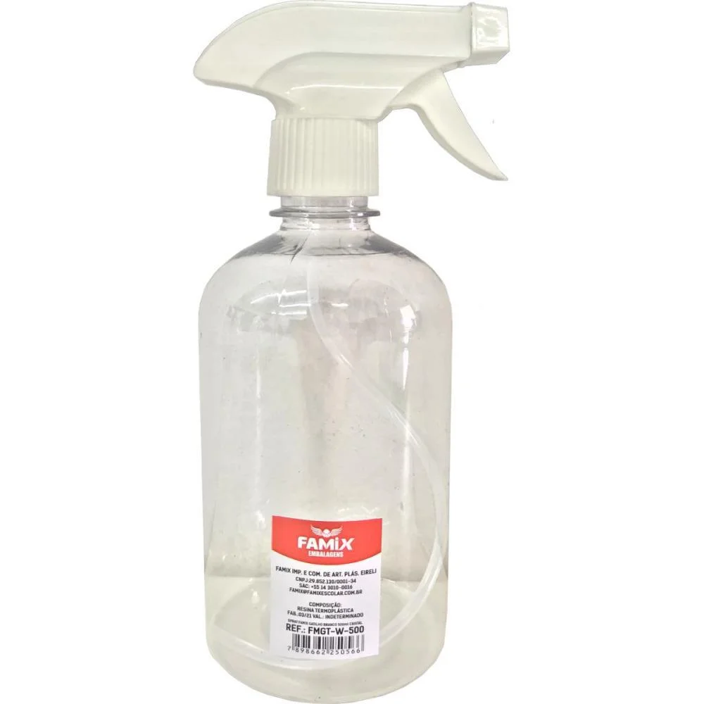 Spray Pulverizador Gatilho Branco 500Ml Famix (Unidade) - imagem 3