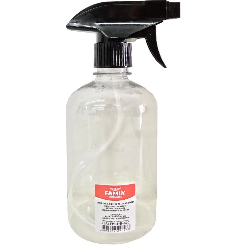 Spray Pulverizador Gatilho Preto 500Ml Famix (Unidade) - imagem 2