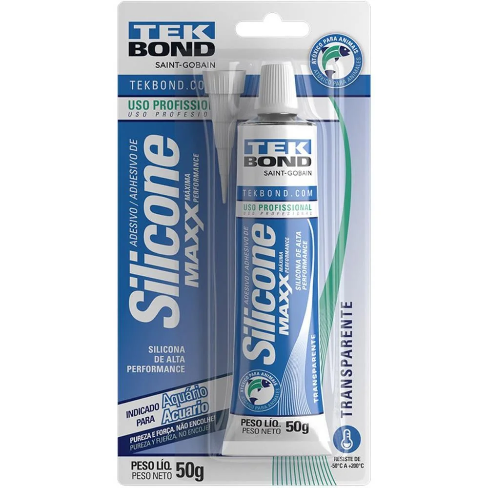 Adesivo De Silicone Acetico Maxx 50G. Aquario Tekbond (Unidade) - imagem 2
