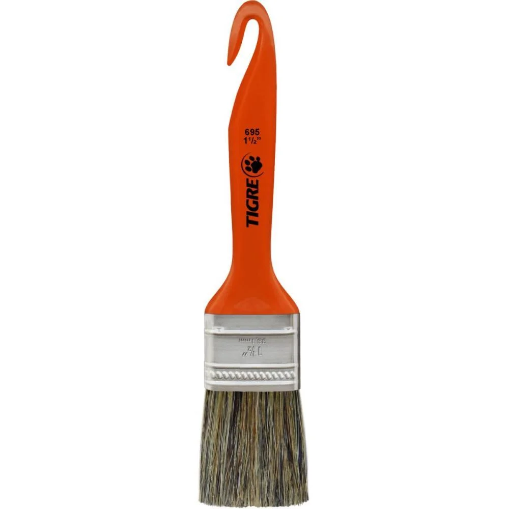 Trincha De Pintura 695 Media Cerda Gris 1 1/2Pol. Pinceis Tigre (Pct.c/12) - imagem 3
