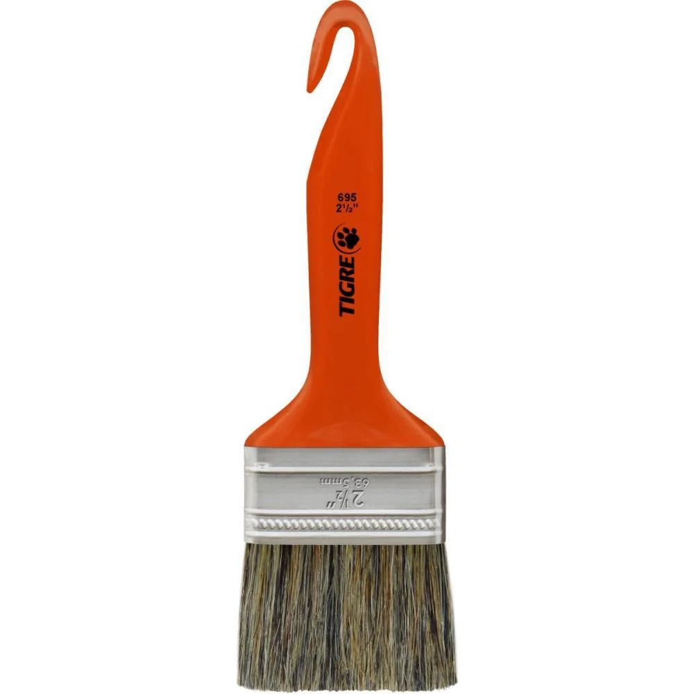 Trincha De Pintura 695 Media Cerda Gris 2 1/2Pol Pinceis Tigre (Pct.c/12) - imagem 3