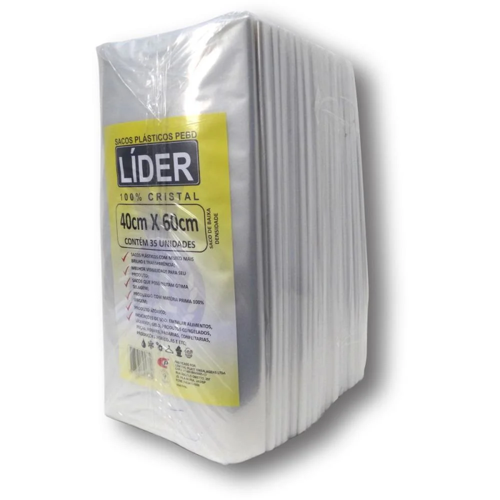 Saco Plastico 40X60X0,12 Saco Pebd 600Mm Central Plast (Pct.c/35) - imagem 3