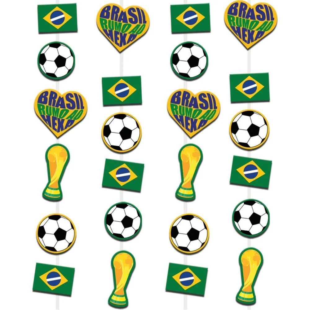 Copa Do Mundo Cortina Decorativa Brasil Festcolor (Pct.c/04) - imagem 3