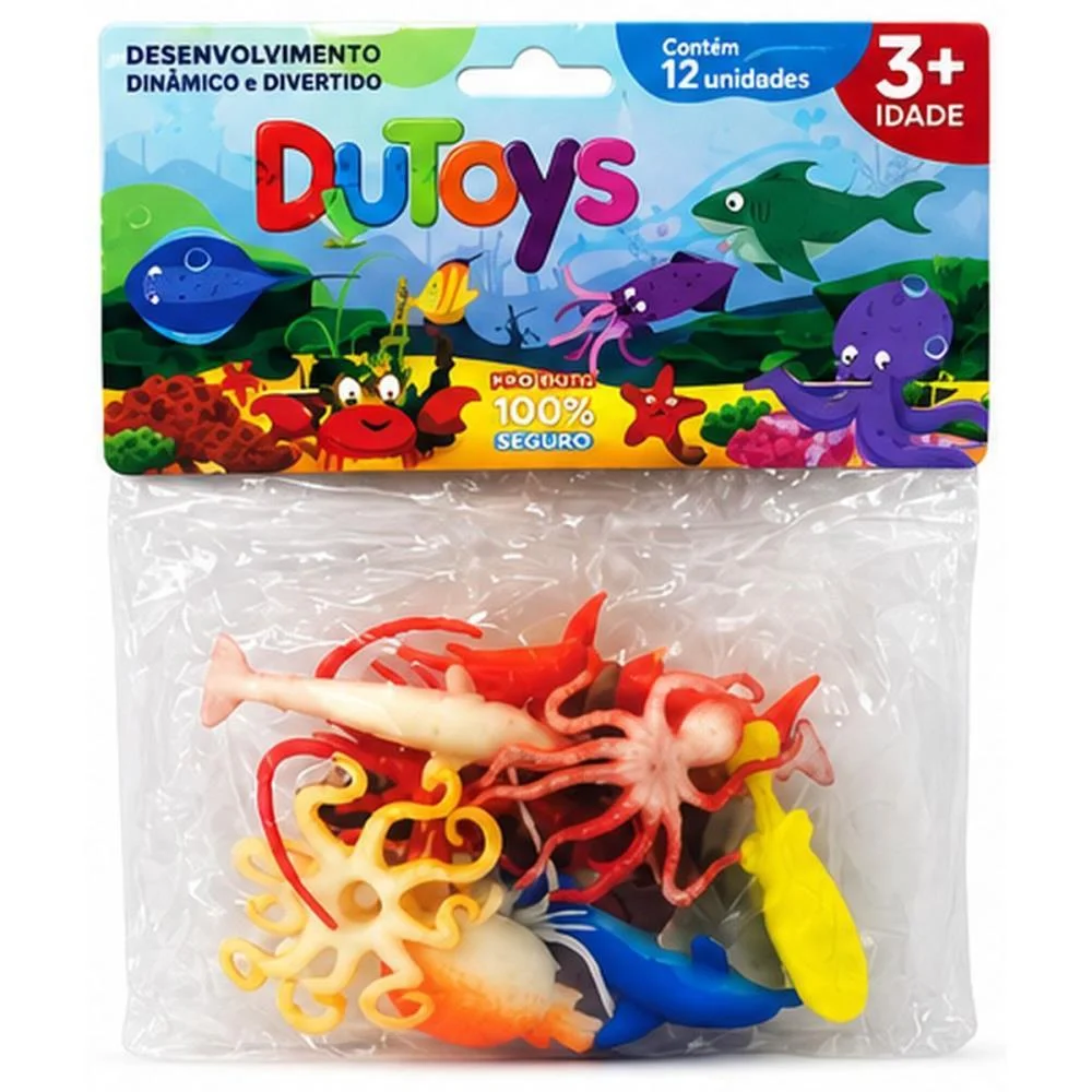 Miniatura Colecionavel Kit Animais Marinhos 12Pcs (S) Toy Mix (Unidade) - imagem 5