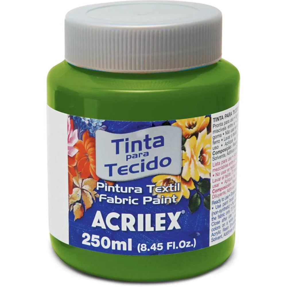 Tinta Para Tecido Fosca 250Ml Verde Oliva Acrilex (Pct.c/03) - imagem 2