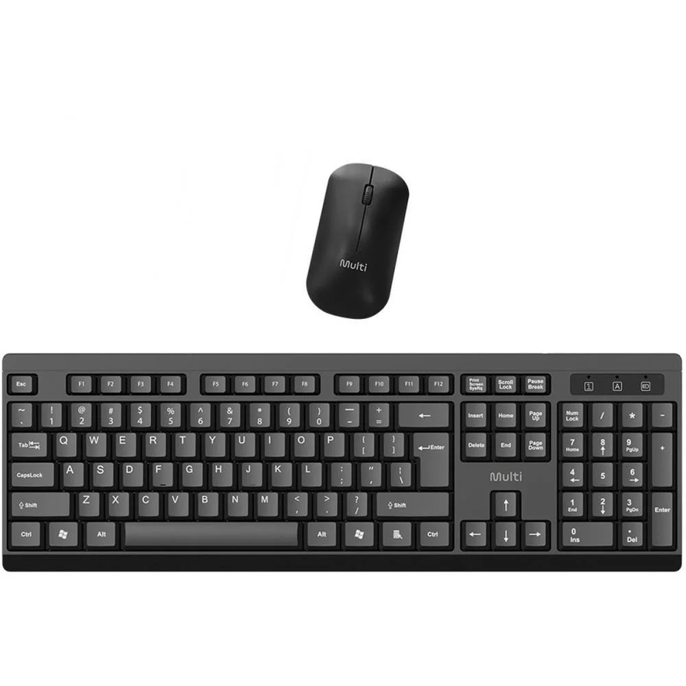 Kit Perifericos Teclado+Mouse S/Fio Slim Preto Multi (Kit) - imagem 2