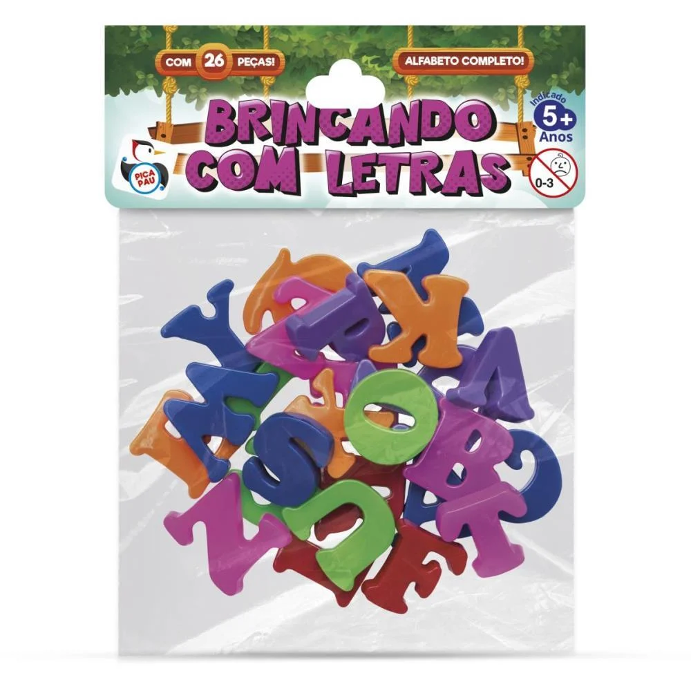 Brinquedo Pedagogico Jogo De Letras Alfabeto 26Pcs Pica Pau (Unidade) - imagem 4