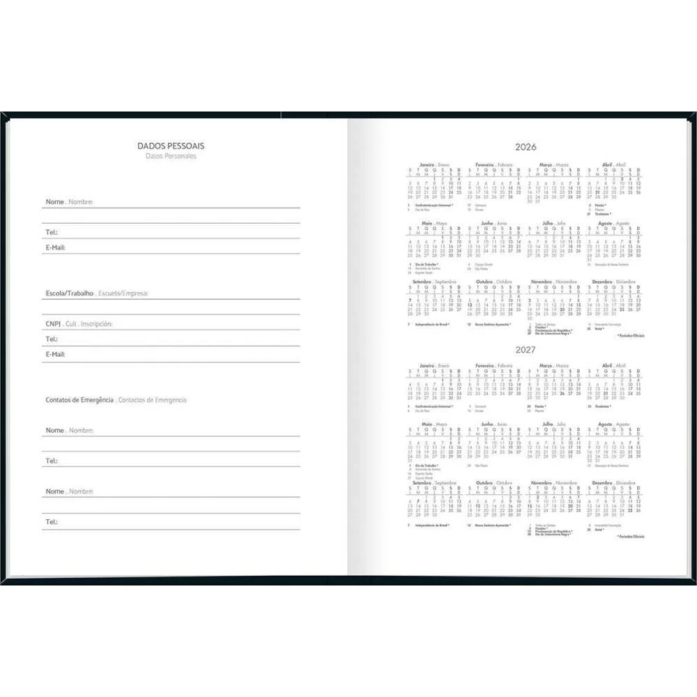 Agenda 2027 Pepper Preta Cost 160F 123X166 Tilibra (Pct.c/06) - imagem 5