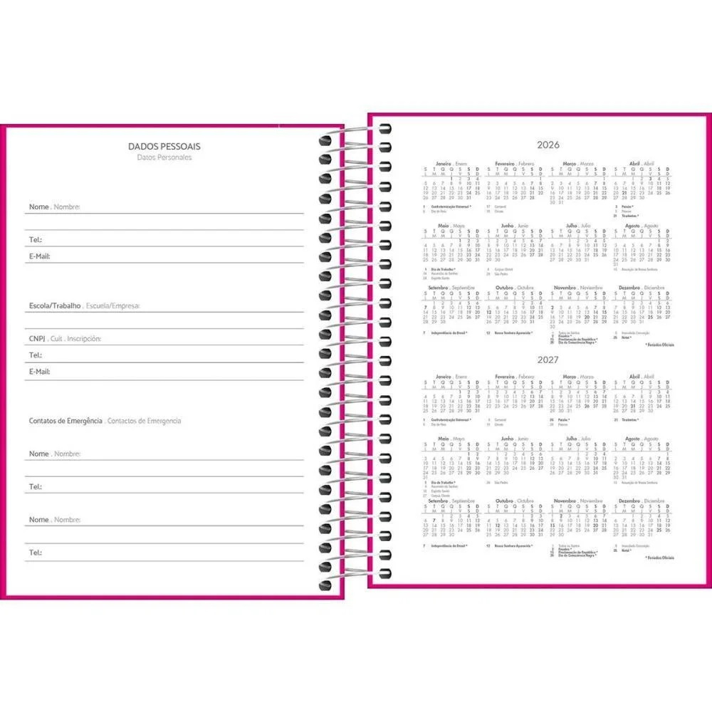 Agenda 2027 Pepper Rosa Esp 160F 117X164 Tilibra (Pct.c/04) - imagem 5