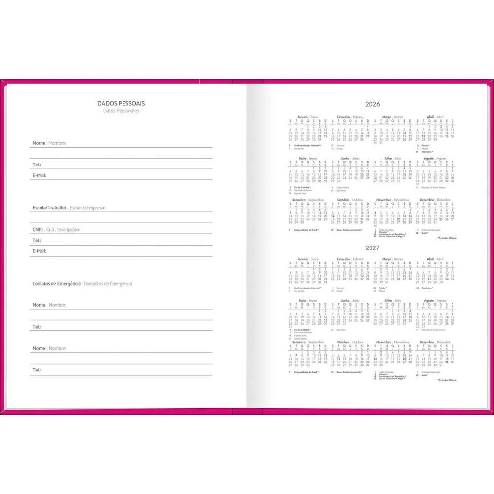 Agenda 2027 Pepper Rosa Cost 160F 123X166 Tilibra (Pct.c/06) - imagem 5