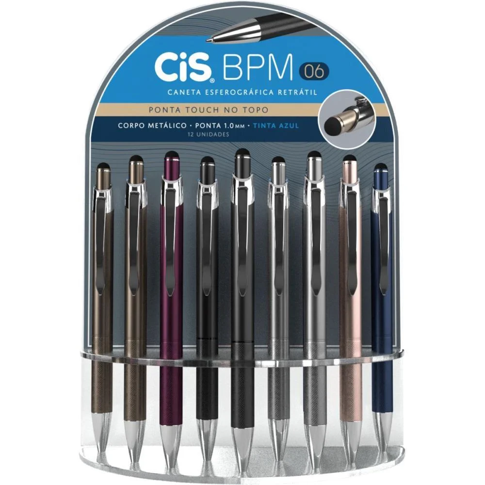 Caneta Esferografica Retratil Cis Touch Bpm-06 1.0Mm Az (S) Sertic (Dp.c/12) - imagem 5