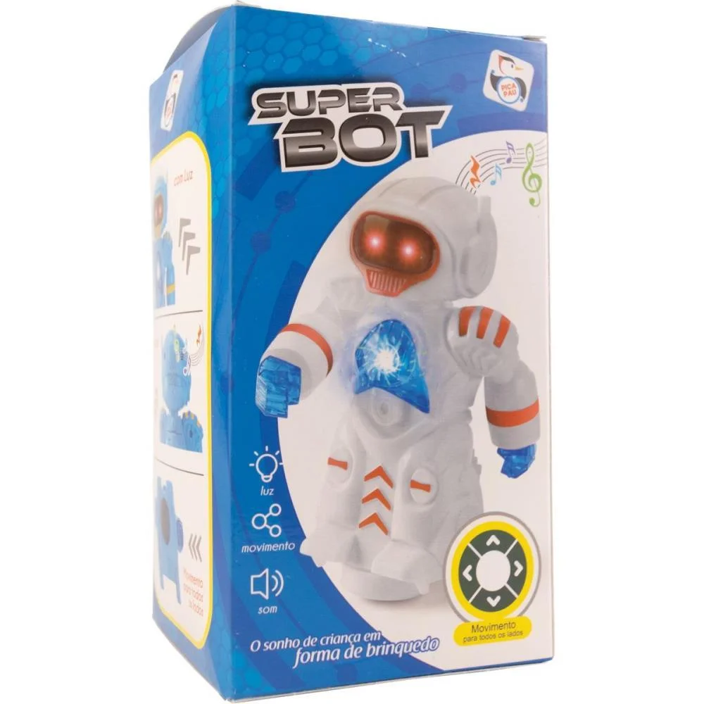 Robo Super Bot Bate E Volta Som/Luz Pica Pau (Unidade) - imagem 4