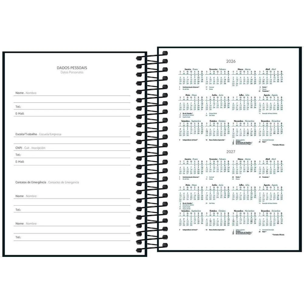Agenda 2027 Spice Preta Cd Esp 160F129X187 Tilibra (Pct.c/04) - imagem 5