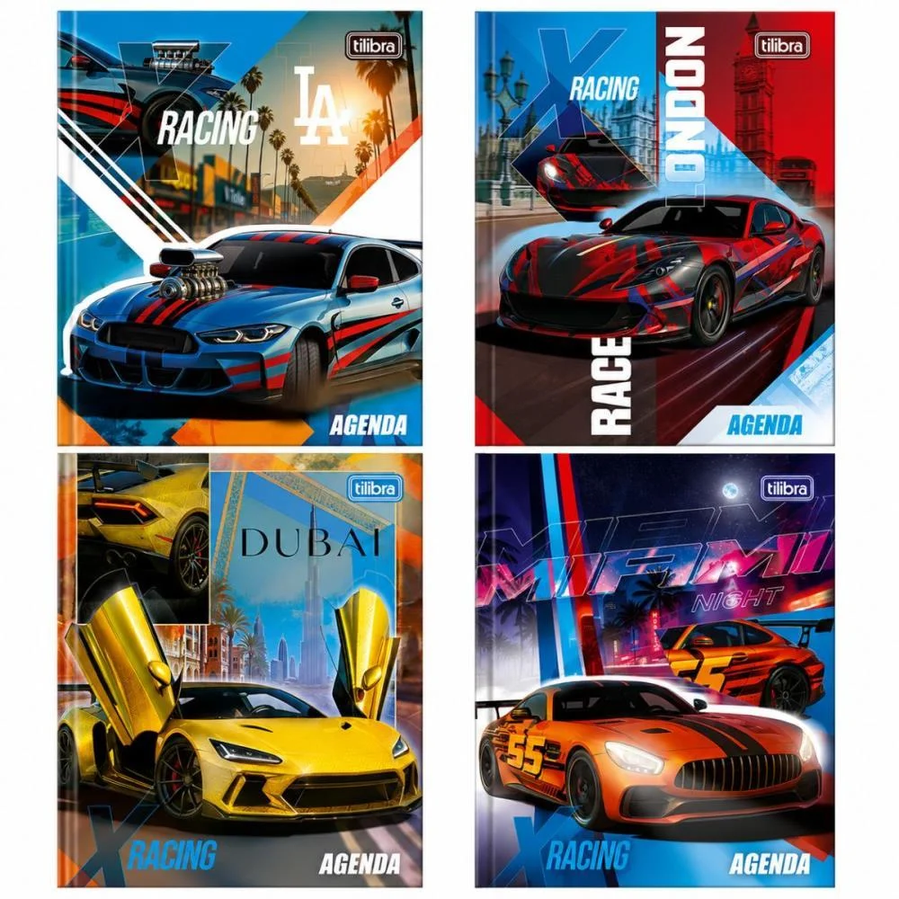 Agenda Permanente X Racing Cd Cost 80F 123X166Mm Tilibra (Pct.c/05) - imagem 2
