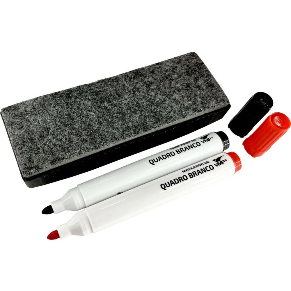 Pincel Quadro Branco Vermelho/Preto C/Apagador V.m.p. (Unidade) - imagem 3