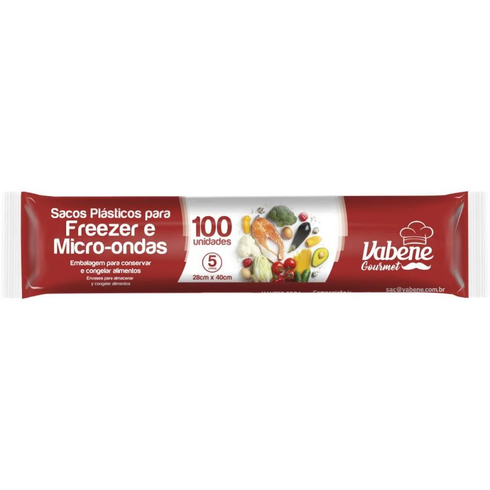 Saco Plastico Em Bobina 28X40Cm 5L P/Freezer E Micro Vabene (Rl.c/100) - imagem 3