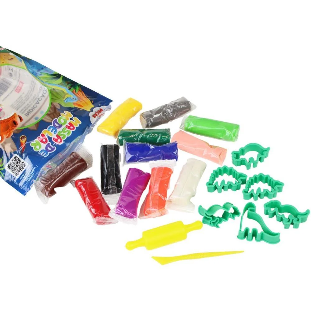 Massa Para Modelar Criativa Dino 300G Com 12Cores/6Moldes Magic Kids (Unidade) - imagem 4