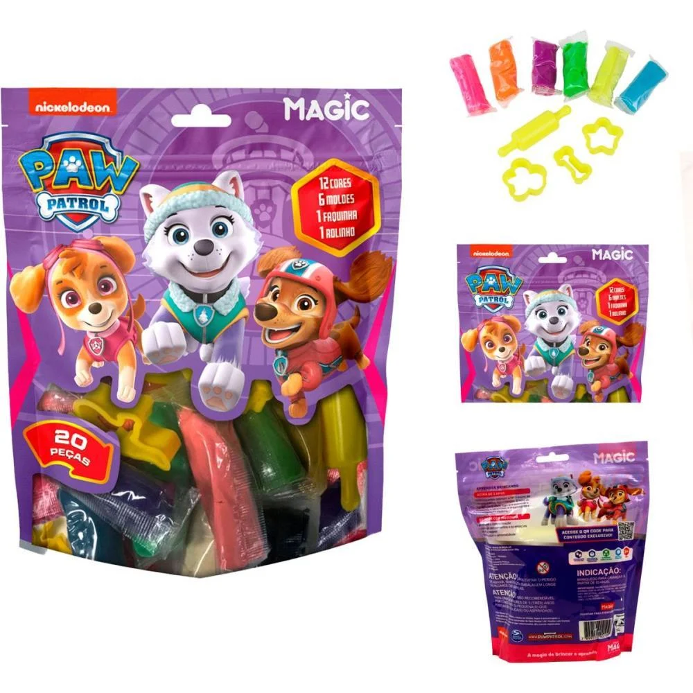 Massa Para Modelar Criativa P. Canina Skye 300G 12Cores/6M Magic Kids (Unidade) - imagem 2