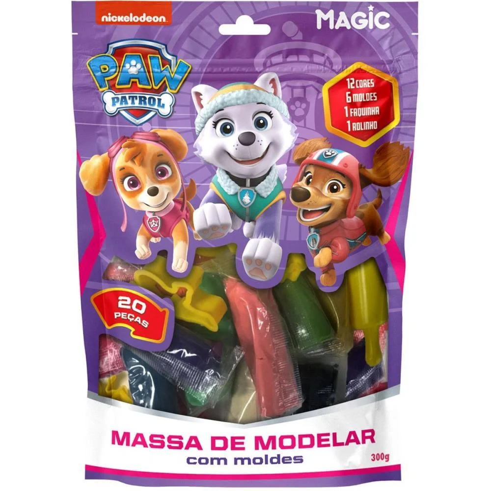 Massa Para Modelar Criativa P. Canina Skye 300G 12Cores/6M Magic Kids (Unidade) - imagem 4