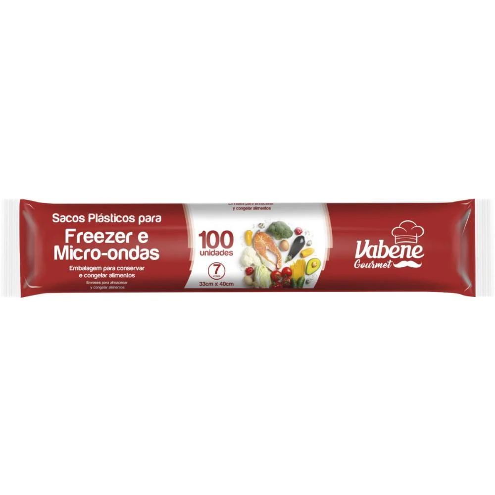 Saco Plastico Em Bobina 33X40Cm 7L P/Freezer E Micro Vabene (Rl.c/100) - imagem 2