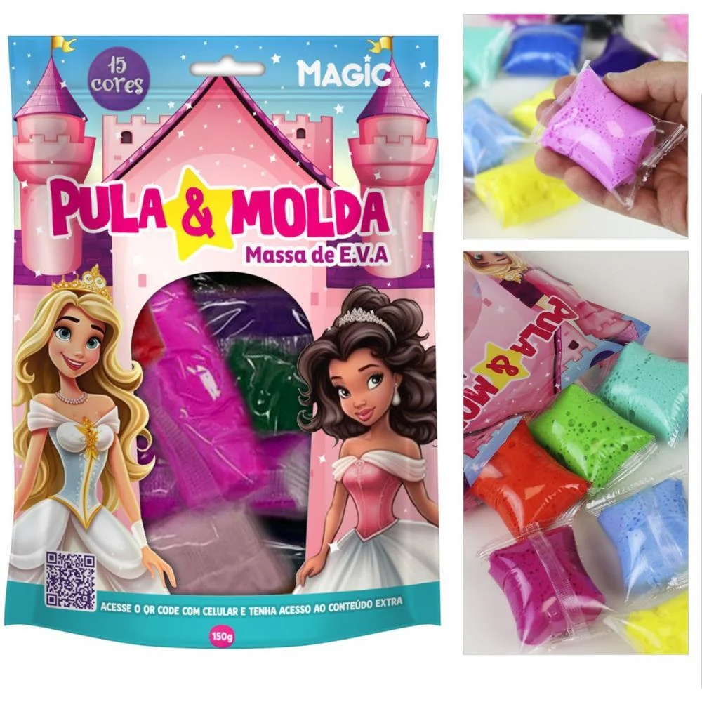 Massa Para Modelar Criativa Pula E Molda 150G Princesas 15 Magic Kids (Unidade) - imagem 5