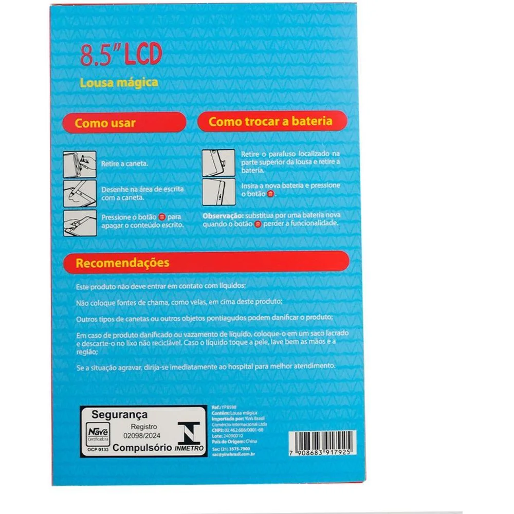 Lousa Infantil Magica Tablet 8,5Pol.c/Cane(S Yins (Unidade) - imagem 4