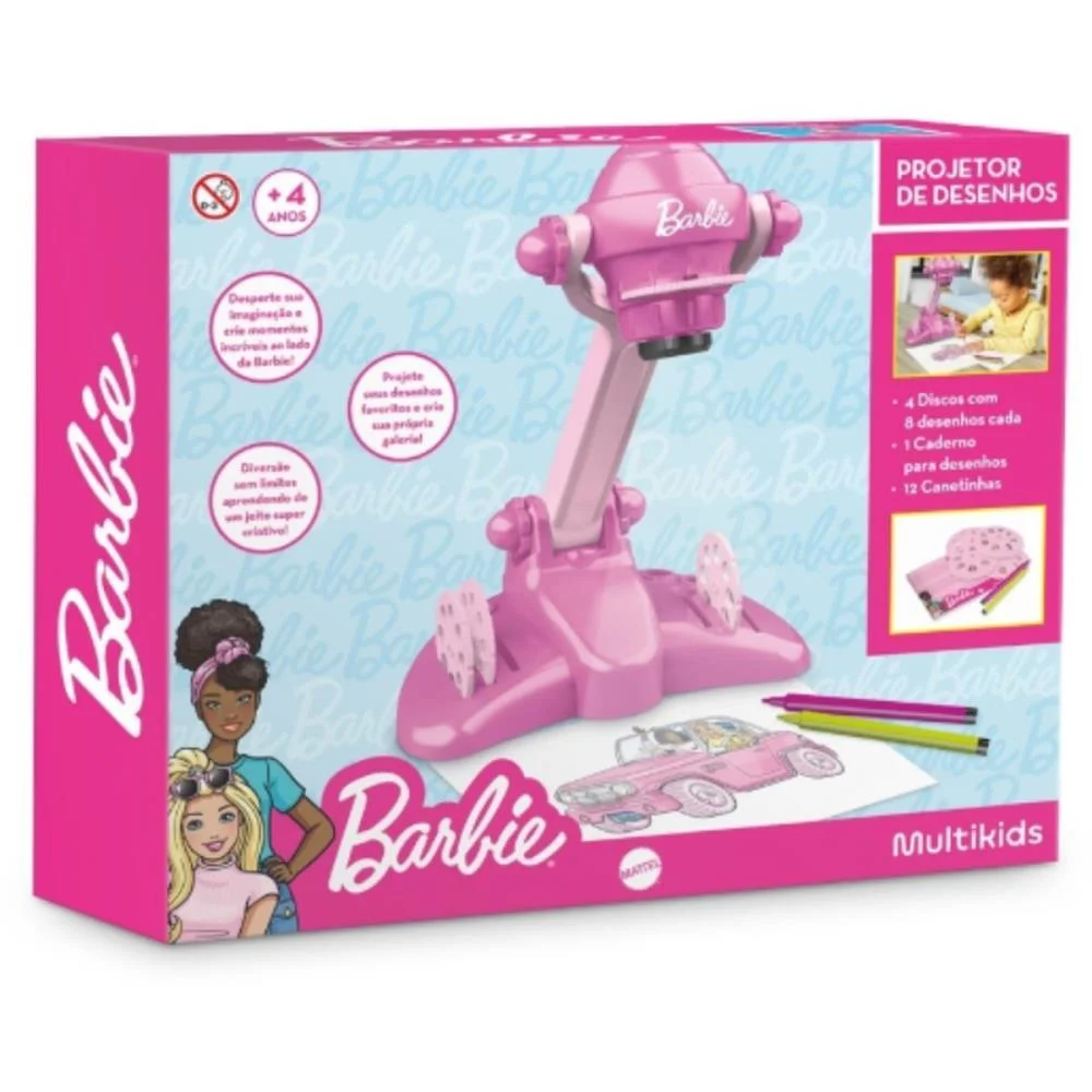 Brinquedo Para Colorir Mesa Projetora Desenho Barbie Multikids (Unidade) - imagem 5