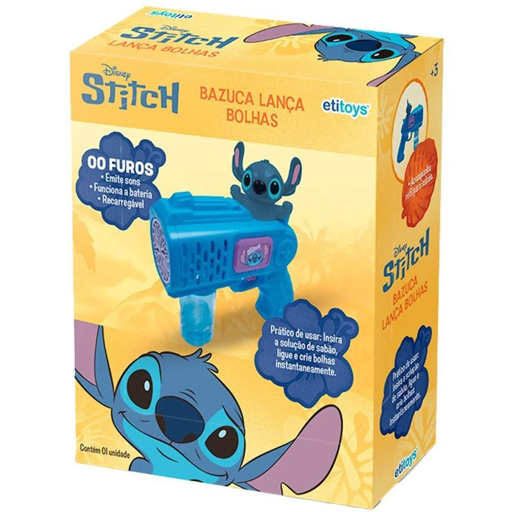 Bolha De Sabao Stitch Lanca Bolha (S) Etitoys (Unidade) - imagem 5