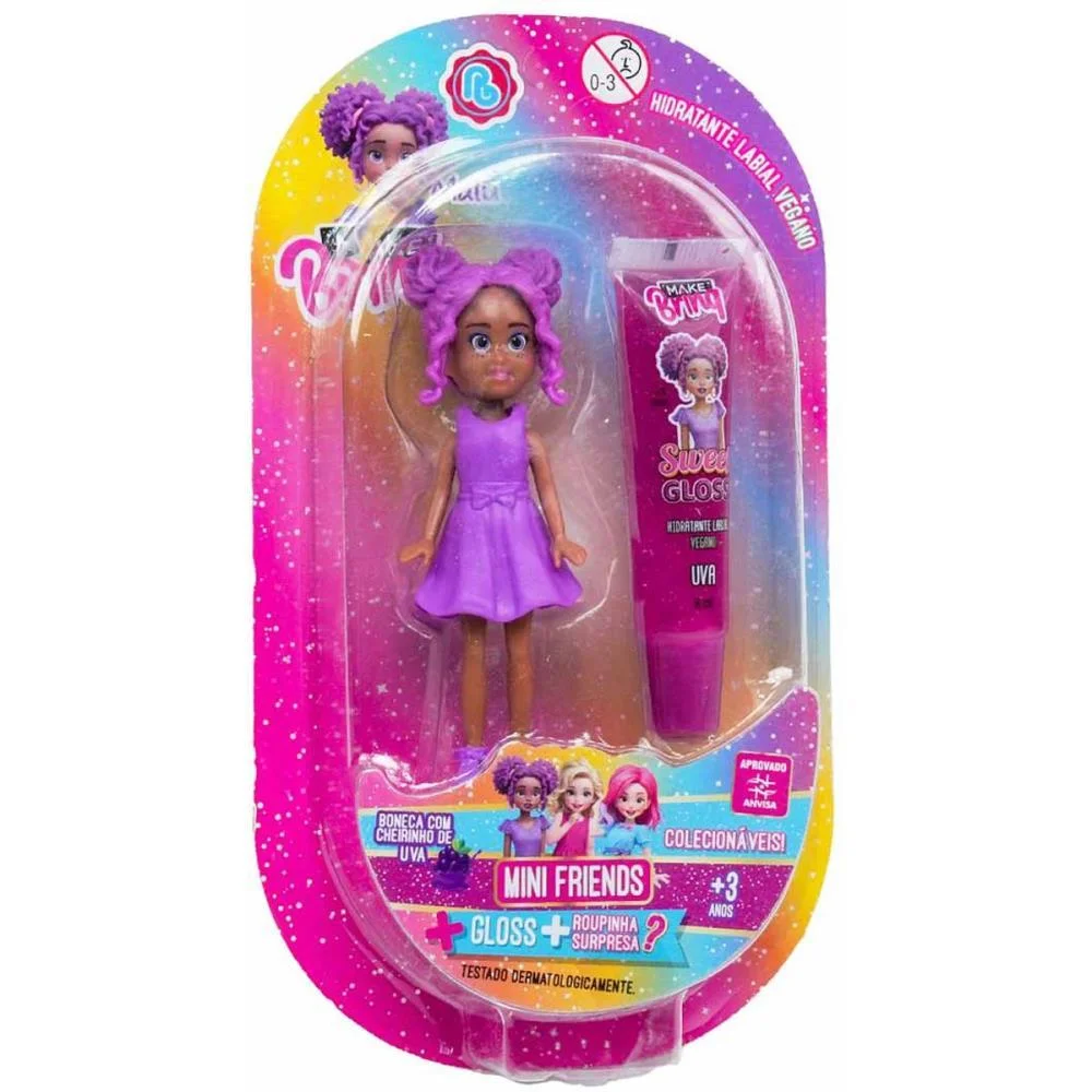 Maquiagem E Beleza Infantil Make Brinq Boneca + Gloss (S) Polibrinq (Unidade) - imagem 3