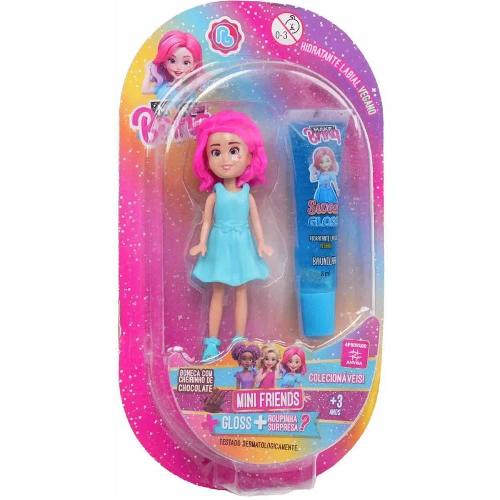 Maquiagem E Beleza Infantil Make Brinq Boneca + Gloss (S) Polibrinq (Unidade) - imagem 5