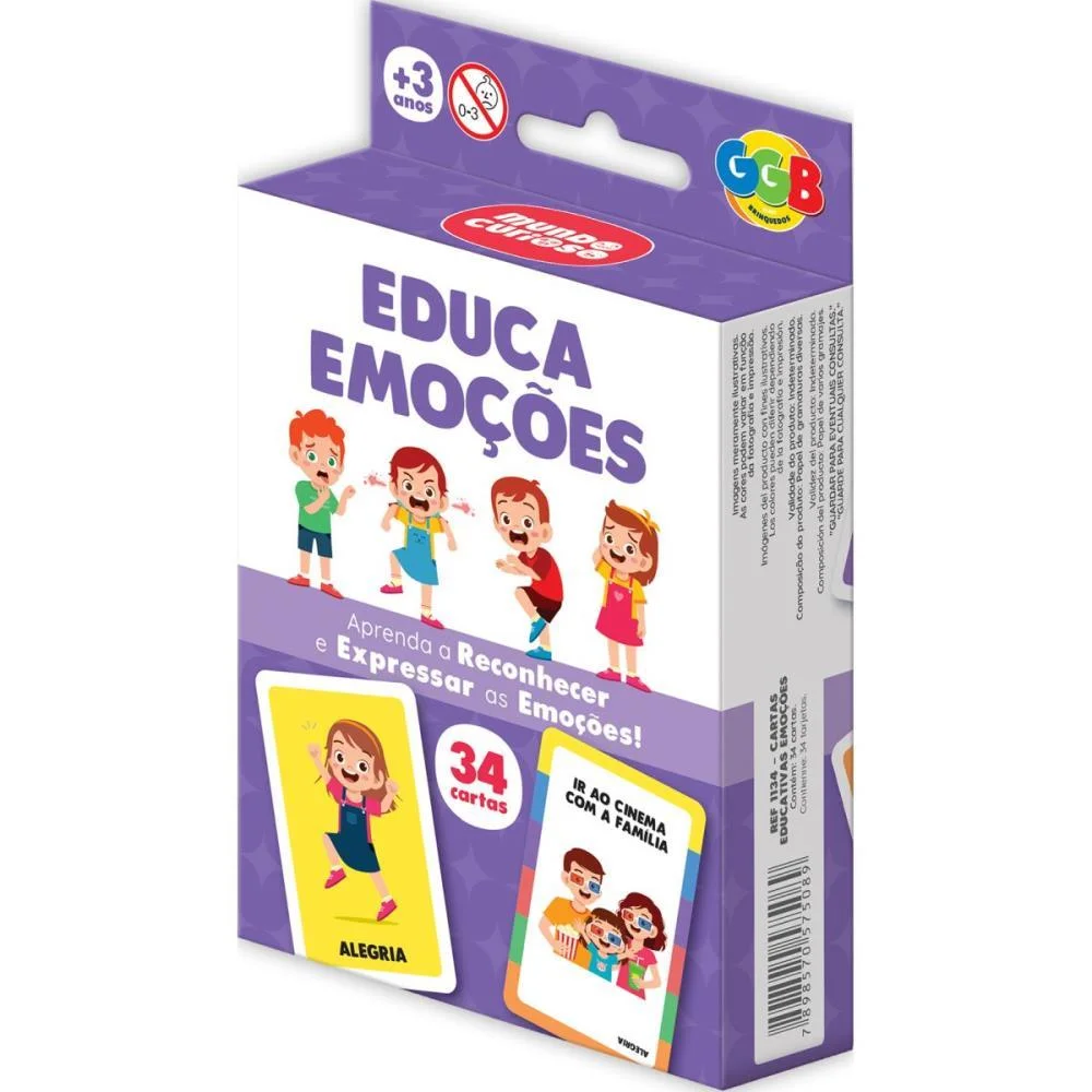 Jogo De Cartas Educa Emocoes 34 Cartas Ggb Plast - imagem 4