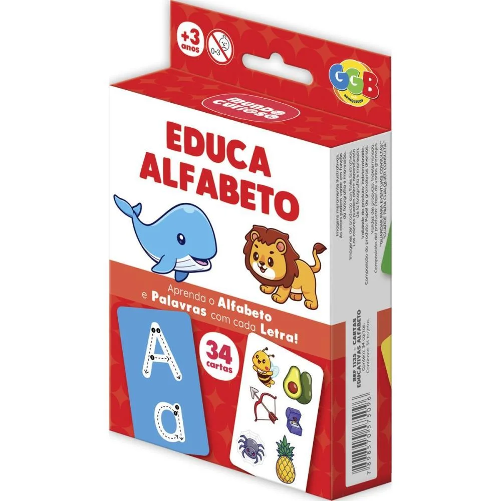 Jogo De Cartas Educa Alfabeto 34 Cartas Ggb Plast (Unidade) - imagem 2