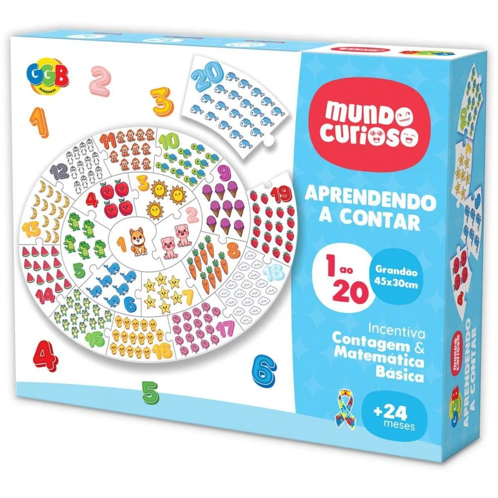 Brinquedo Pedagogico Aprendendo A Contar De 1 Ao 20 Ggb Plast (Unidade) - imagem 5