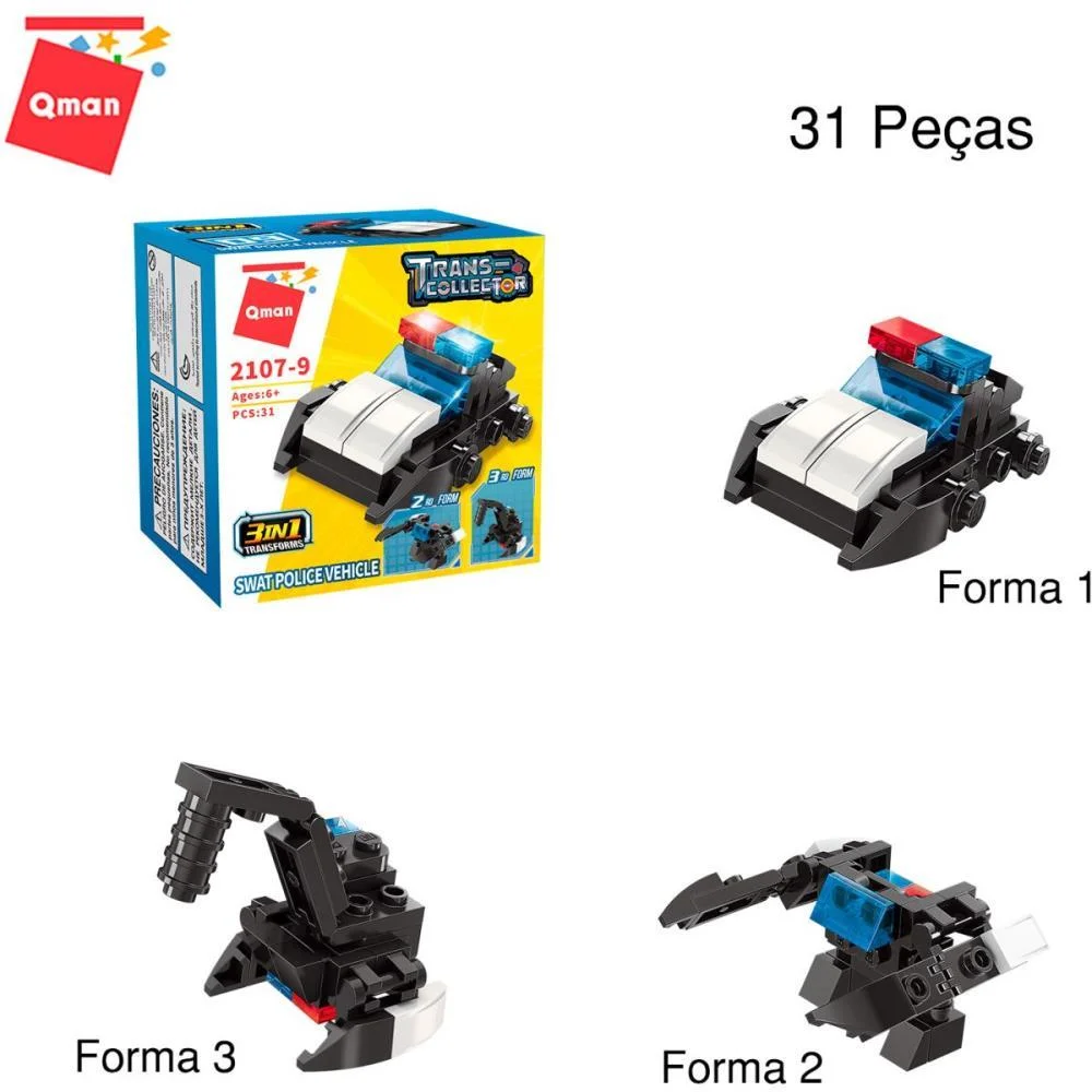 Brinquedo Para Montar Set Bombeiro E Policia 3Em1(S) Keepplay (Dp.c/10) - imagem 11