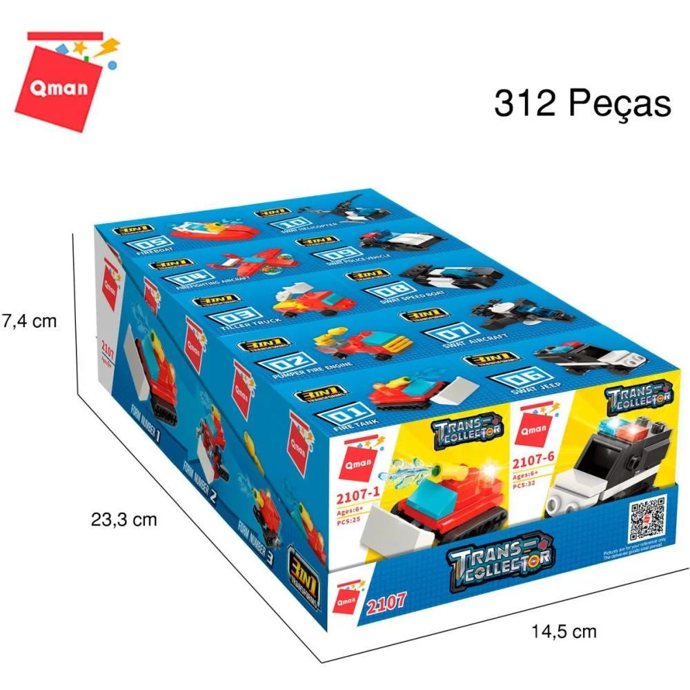 Brinquedo Para Montar Set Bombeiro E Policia 3Em1(S) Keepplay (Dp.c/10) - imagem 13