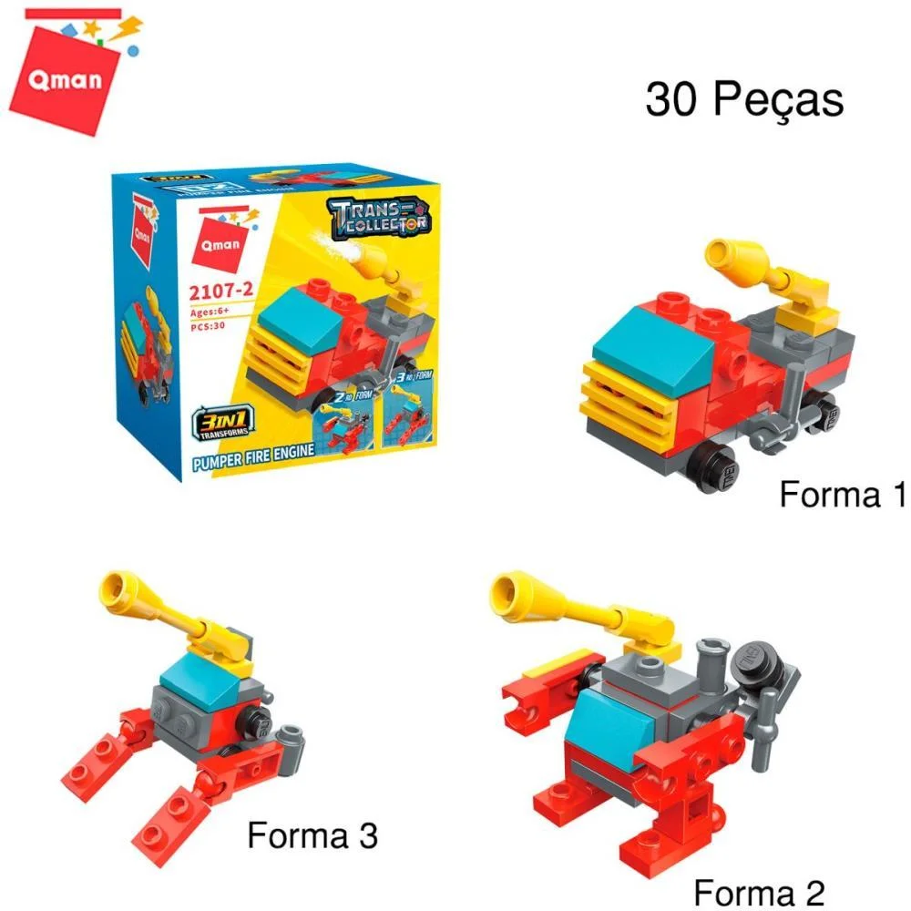 Brinquedo Para Montar Set Bombeiro E Policia 3Em1(S) Keepplay (Dp.c/10) - imagem 4