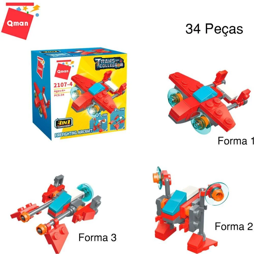 Brinquedo Para Montar Set Bombeiro E Policia 3Em1(S) Keepplay (Dp.c/10) - imagem 6